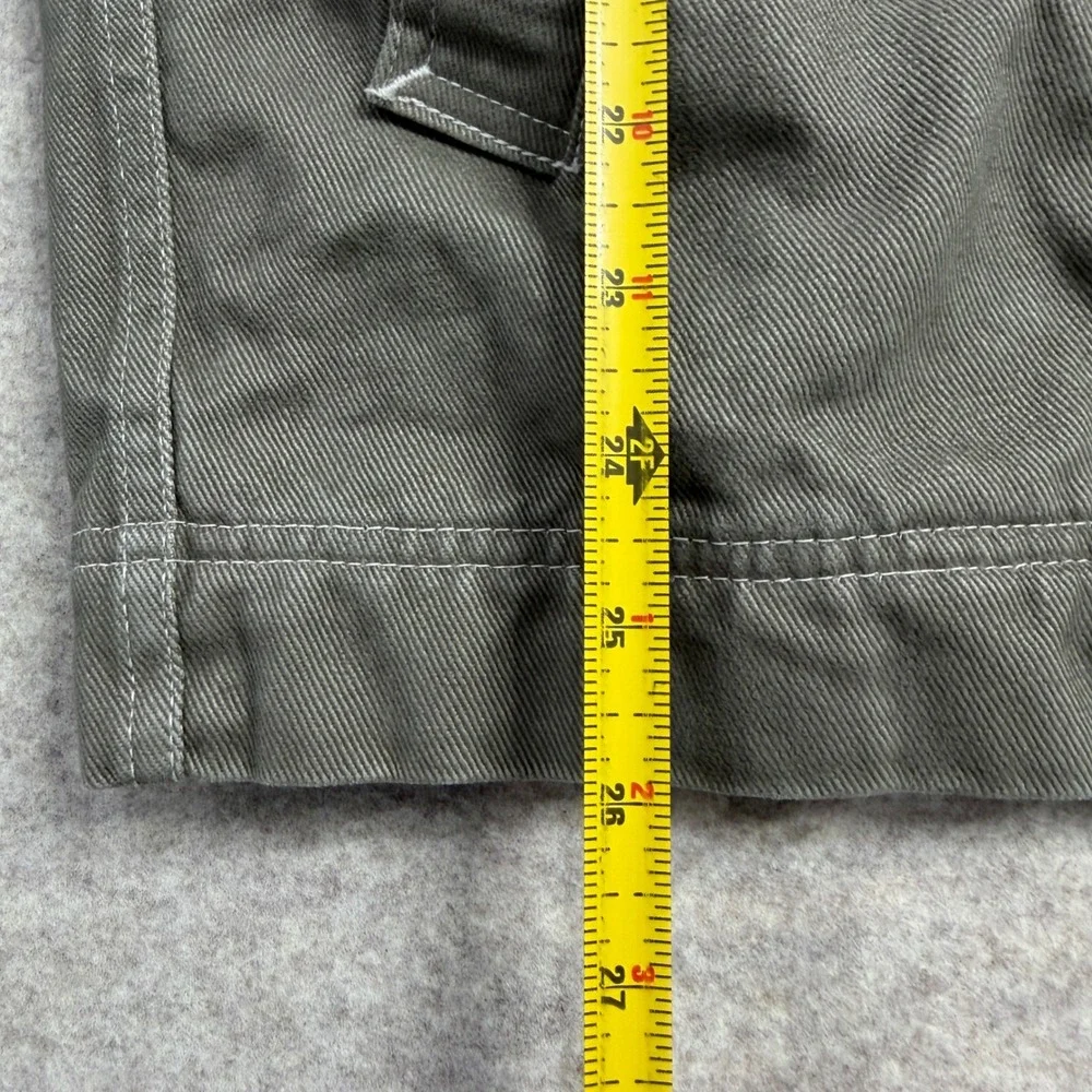 Vintage Marlboro Canvas Barn Jacket Leather Collar Plaid Flannel Lined Green L